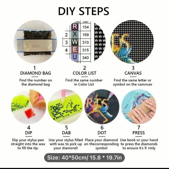 Diamond Art Kit NIP - Dragon with Book - Picture 5 of 5